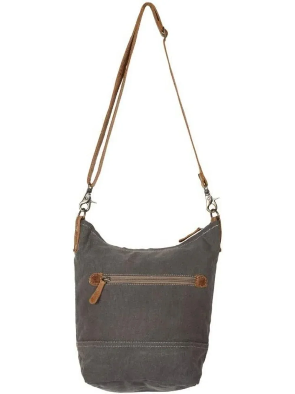 Stylish Canvas Bucket Bag with Leather Accents - Boho Chic Purse for Women